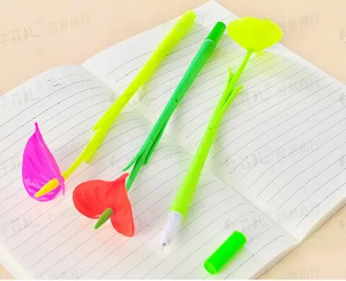 Many Fashion Spicy Creative Stationery Sweet Lucky Bloom Plant Floral Pattern Handle Ballpoint Pen Stationery 