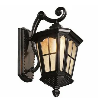 Antique Ferro Rústico Impermeável Lâmpada Ao Ar Livre Vintage Kerosene Lanterna Luz Rusty Matte Preto Corredor Corredor Wall Light