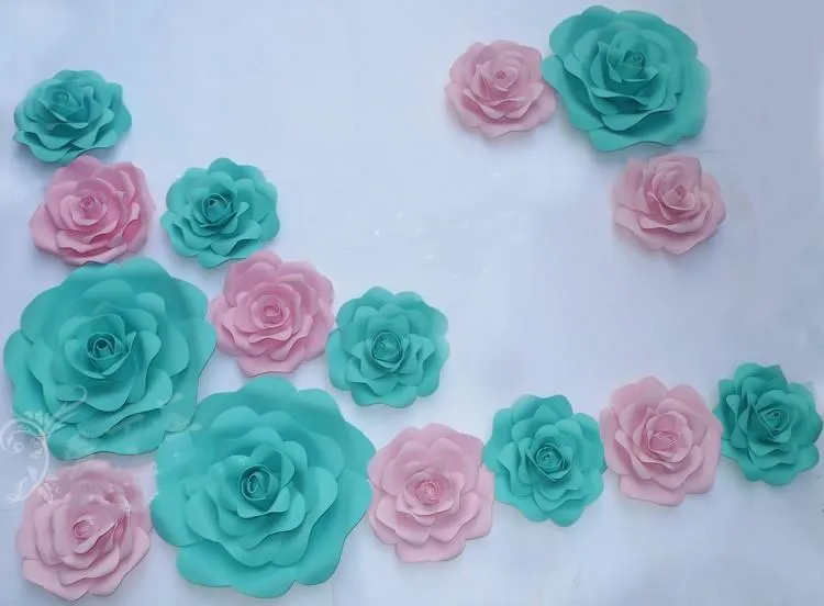 Frete grátis flor de papel bolha feita à mão/simulação rosa para decoração de festa de casamento adereços fotográficos 24 opções de cores