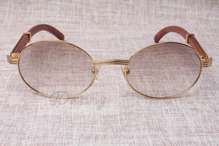 Okrągłe okulary przeciwsłoneczne Cattle Horn Eyeglasses 7550178 Drewno Mężczyźni i kobiety Okulary przeciwsłoneczne Glasss Eyewear Rozmiar: 55-22-135mm