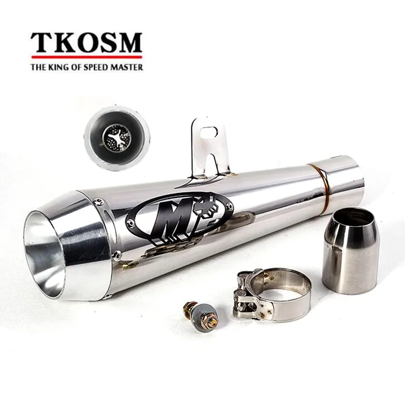 TKOSM Modified 51mm Universal Motorcycle muffler M4 Muffler Pipe Case for Honda CBR1000 Case for Yamaha R6 for Kawasaki M4 Exhaust