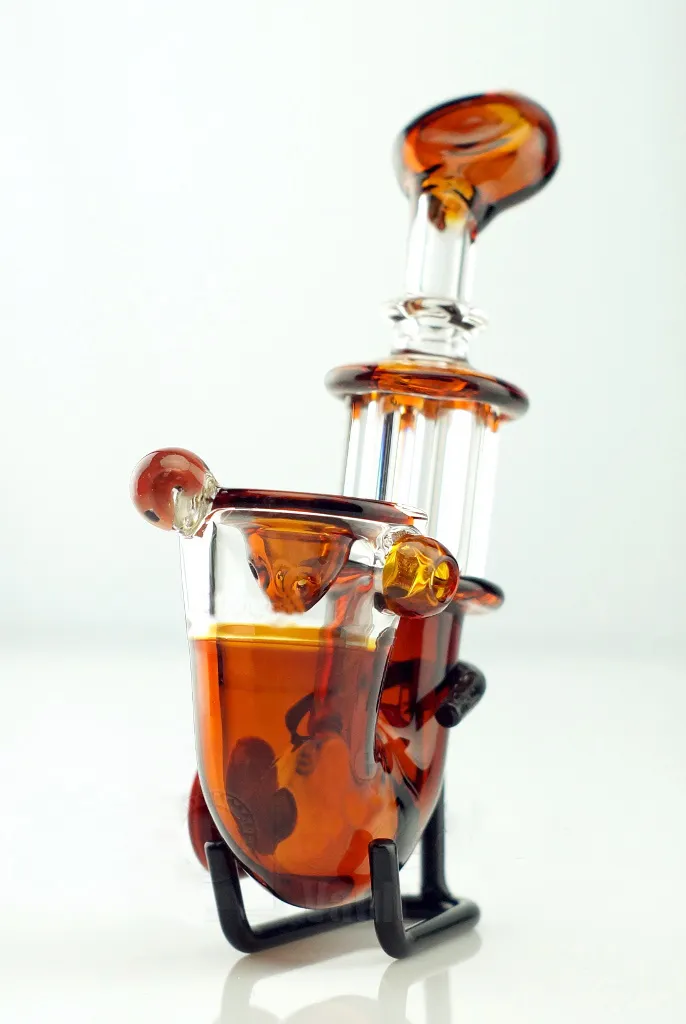 Amber Sherlock Hand Pipe Glass Oil Burner Mini Smoking Pipes Heady Blunt Short Pipes for Dry Herb Smoke Accessories