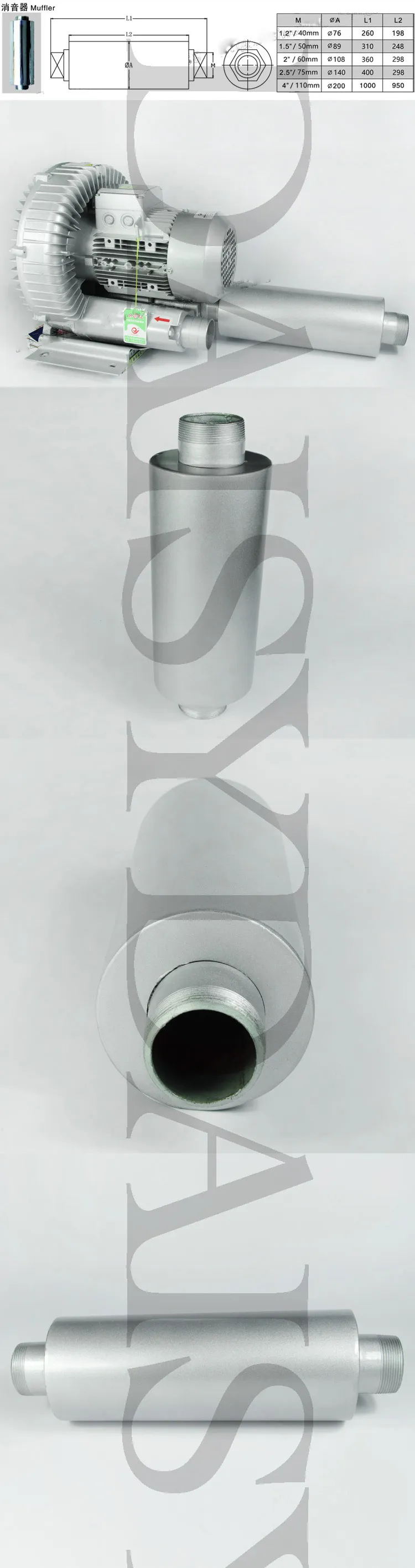 Wholesale High Pressure Industrial Air Blower Silencer From White_whale