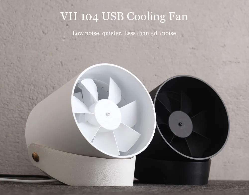 Xiaomi Touch Cooling Fan Ventilateur de bureau portable ultra-silencieux alimenté par USB Interrupteur à capteur tactile avec double feuille Vent USB silencieux avec sangle de suspension