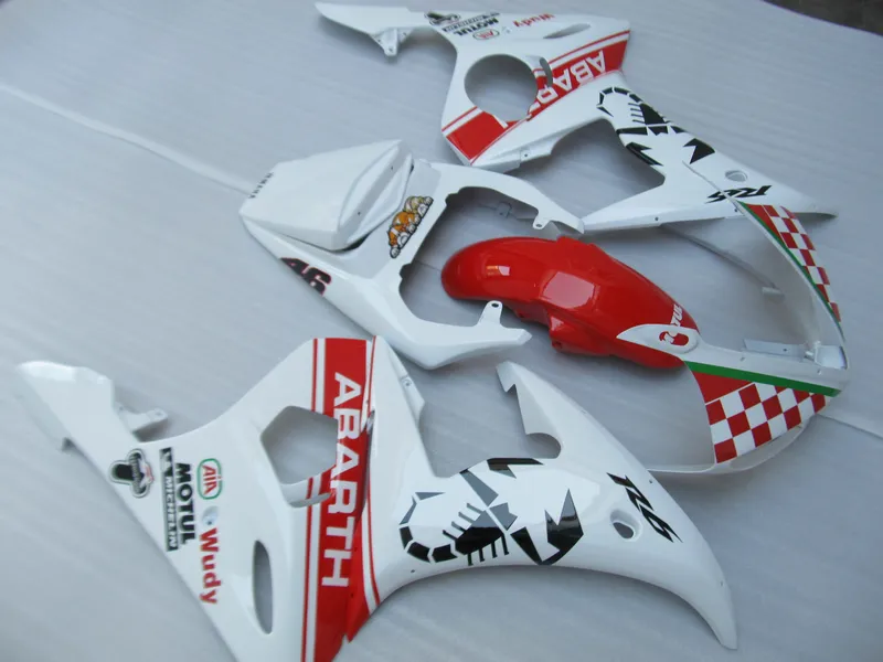 Free customize fairing kit for Yamaha YZF R6 03 04 05 white red fairings set YZF R6 2003 2004 2005 OT29