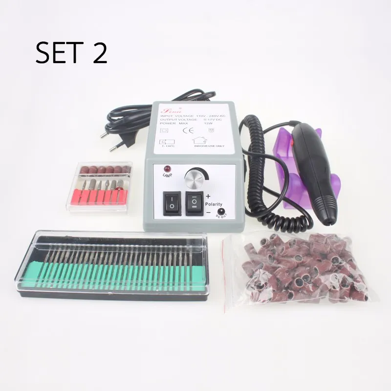 Gratis frakt Nail Borr Manicure Set File Art Pedicure Pen Machine Set Kit med den med extra keramiska nagelborr slipband