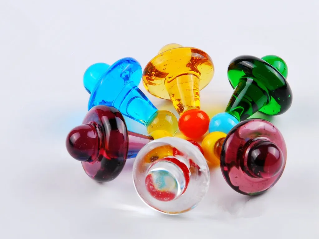 Kolorowe szklane szklane kaszarki do kwarcu banger paznokci paznokciały stałe kolorowe gyro Carb nakrętka średnica 23mm
