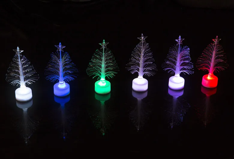 Försäljning Ljusemitterande Julgran Julklappar Ljus Små Barnleksaker Optisk Fiber Små Nattljus Partihandel