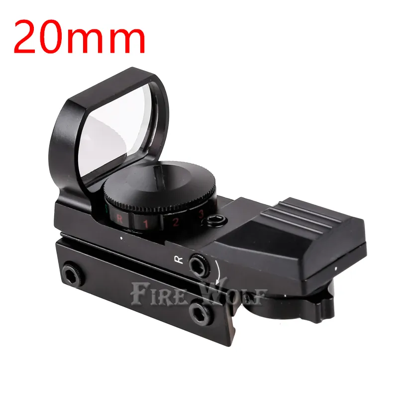 FIRE WOLF Hunting Tactical 20mm or 11mm Holographic 1x22x33 Reflex Red Green Dot Sight Scope for Hunting