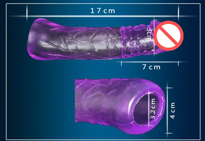 Penis Sleeve Extender 7cm Solid Head Penis Enlargement Sleeve Silicone Reusable Sex toys for Men Cock Ring Sex Products1483663