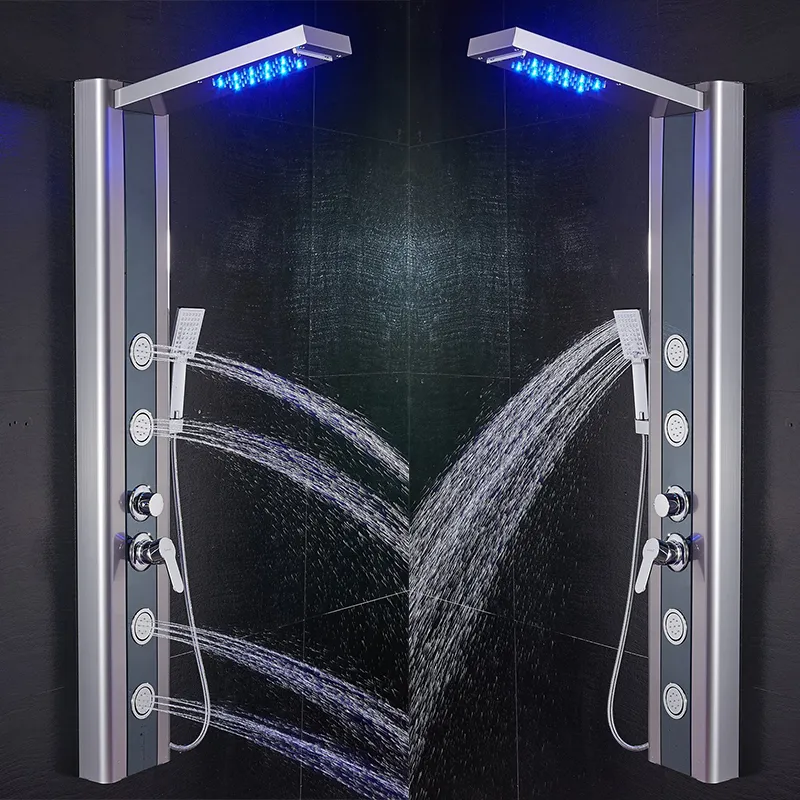 Douchekraan LED-regenval Waterval Douchekop 3 Model Mist HandShower Massage Spa Jets Single Handle Mixer Tap Kraan