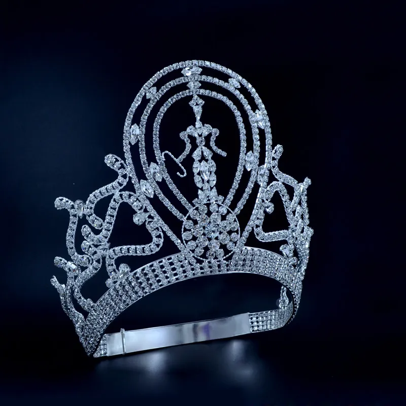 Korony konkursów Tiaras Lager Regulowany zwycięzca Miss Pageant Queen Bridal Wedding Princess Hair Bejdia do imprezowych pokazów balów headdre261r