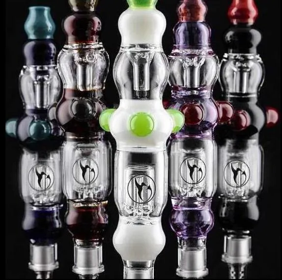 5 kleuren luxe nector stro dab glazen water pijp 2016 enkele glazen bong 14mm gezamenlijke titanium spijker ruwe rollende papieren glazen bong