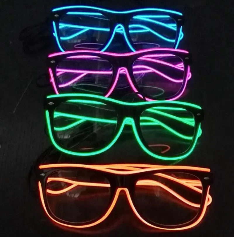 Светодиодные партии носить очки Мода Эль проволока очки день рождения Хэллоуин партии бар декоративные поставщик Светящиеся очки Очки