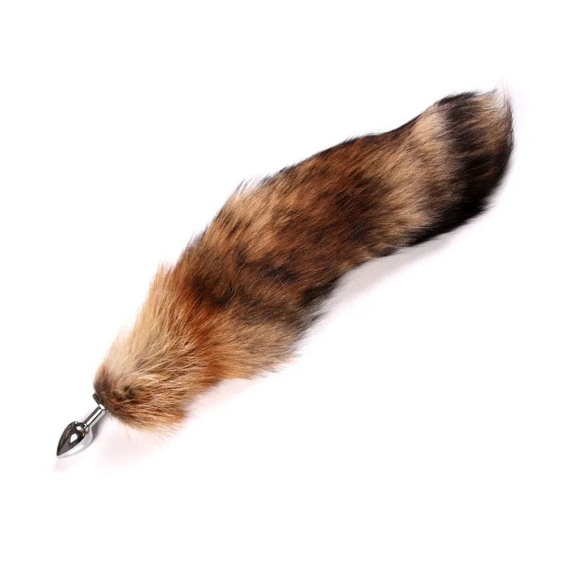 2.7 * 7.0 cm Fox Tail Butt Plug 48cm lange anale plug metalen butt plug anale staart seks speelgoed sex game rollenspel speelgoed