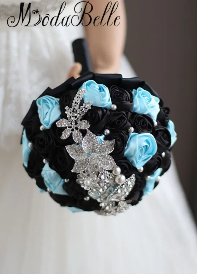 Modabelle Sky Blue и Black Crystal Свадебные букеты Свадебные Цветы Bridal Bouques Свадебные Украшения Букет Букет Mailes В наличии