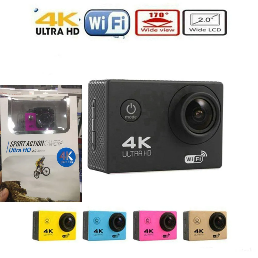 4K Sports Camera HD Actie 2 "WiFi Diving 30 Meter Waterdichte camera's 1080p Full HD 140 ° Camera Cameras Sport DV Auto Kleuren Goedkoopste JBD-M7