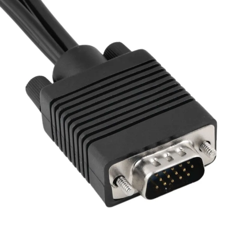 Hot New VGA SVGA do S-Video 3 RCA AV TV Out Adapter Cable Converter PC Komputer Laptop 50 sztuk / partia