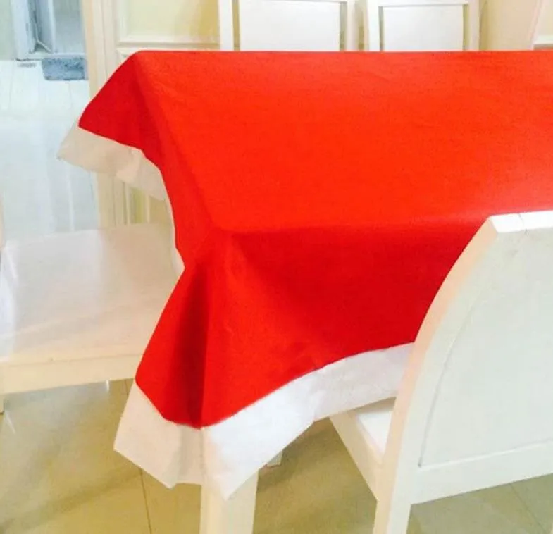 Mantel navideño Vajilla de lana Rectángulo rojo Cubierta de mesa de Papá Noel Decoraciones para fiestas de hotel en casa 132 * 208 cm suministros festivos