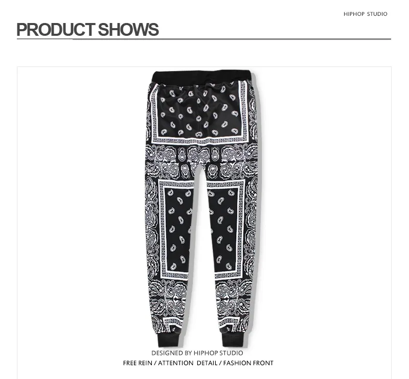 Atacado-calças Paisley Harem Drop Crotch baggy calças de alta qualidade hip hop para homens calças calças macho meninos preto