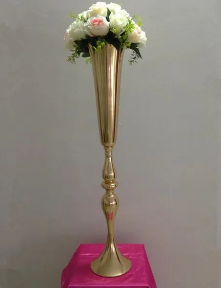 88cm ارتفاع الذهب معدن شمعة حامل شمعة حامل الزفاف محور الحدث الطريق الرصاص زهرة زهرية زهرة الجرف 12 قطعة / الوحدة