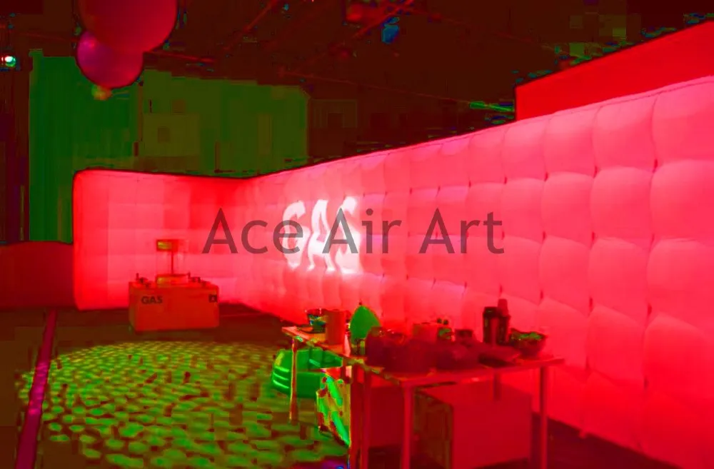 New Style Excellent Square LED Inflatable Exhibition Partition Wall For Fair Decorations DJ Photo Booth