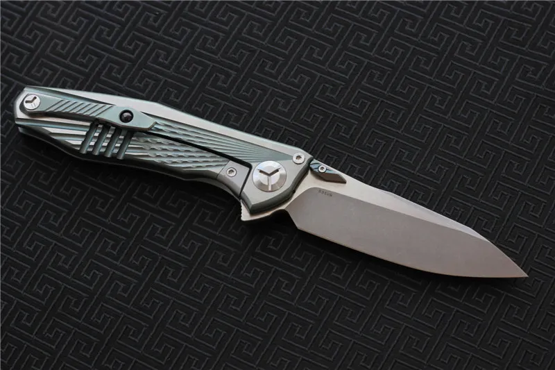 VENOM 4 Wing Kevin John S35VN SOLID Titanium Flipper coltello pieghevole in ceramica cuscinetto a sfere di campeggio caccia coltello da tasca strumenti EDC