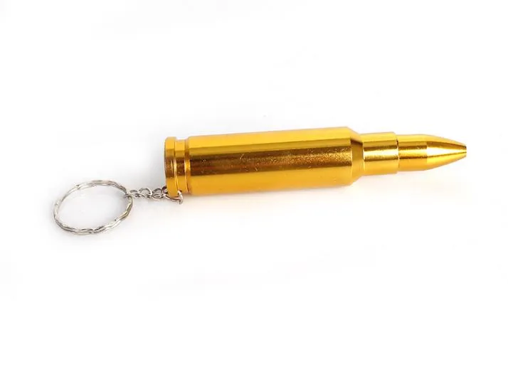 Grote creatieve modellering mini metalen bullet pijp verwijderbare sleutelhanger rechte pijp