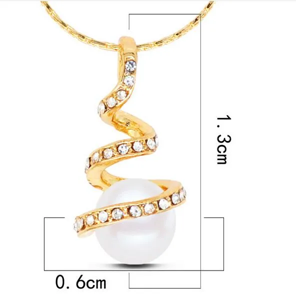 Rose Gold Pearl Necklace Pendant Design High Quality Fine Fashion Jewelry for Lady Diamante Diamond Christmas Gift Decoration Christmas Gift
