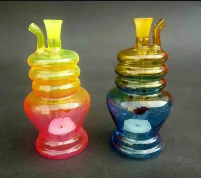 Gradient Acrylic Hookahs , Glass Water Pipe Smoking Pipes Percolator Glass Bongs Oil Burner Water Pipes Oil Rigs Smoking with Dropper