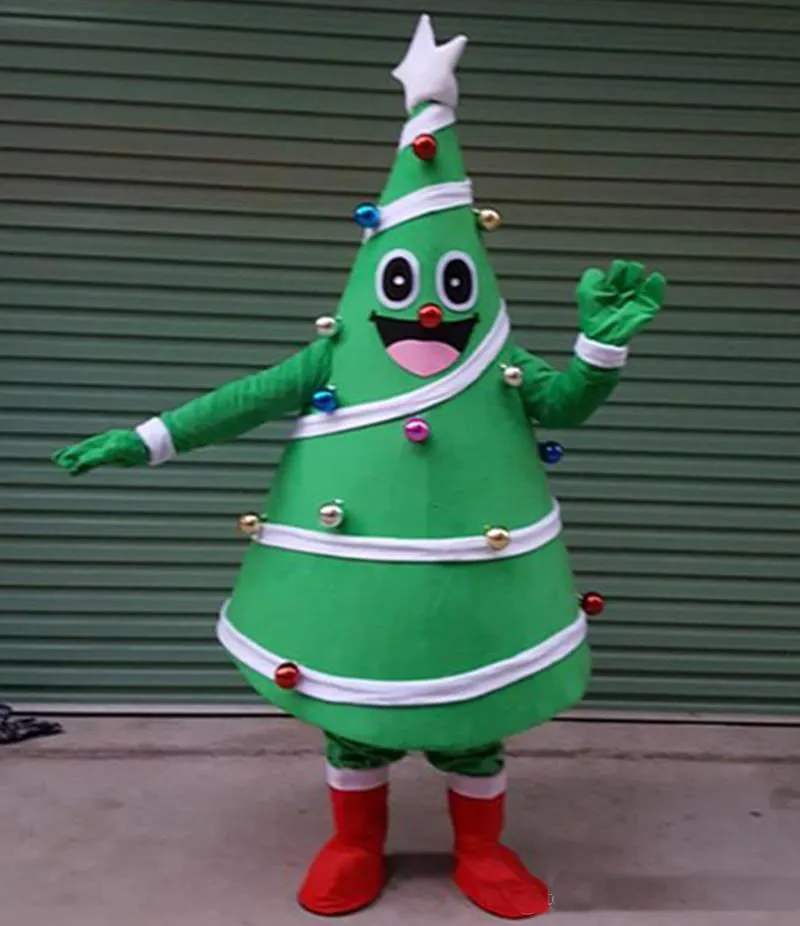 2017 Vente directe d'usine Costume de mascotte d'arbre de Noël Fancy Party Dress Outfit Taille adulte Navire libre de haute qualité