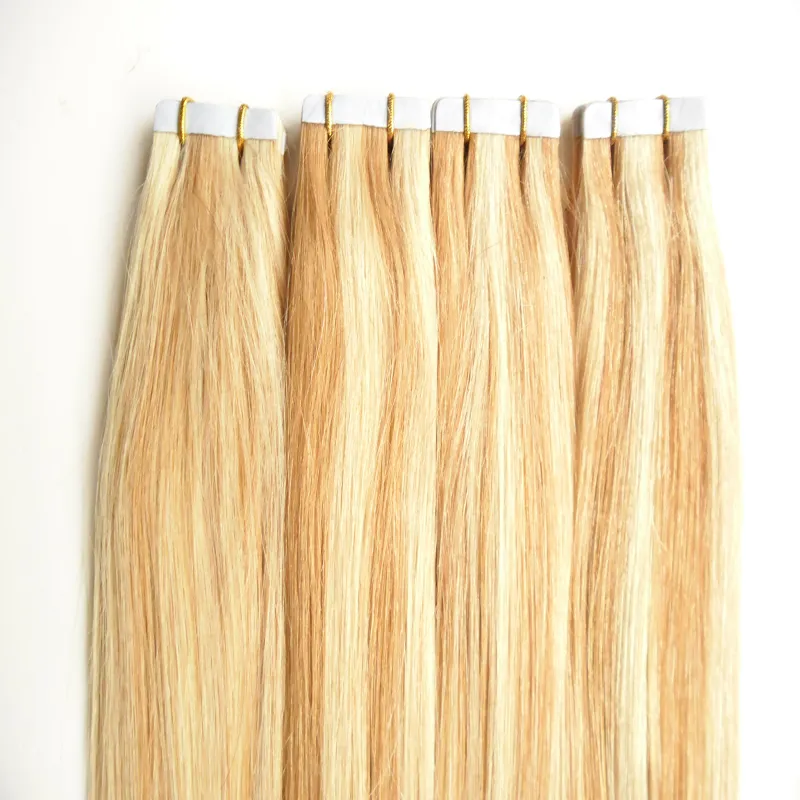 Apply Tape Adhesive Skin Weft Hair Tape in Human Hair Extensions 200g P27/613 hair extensions