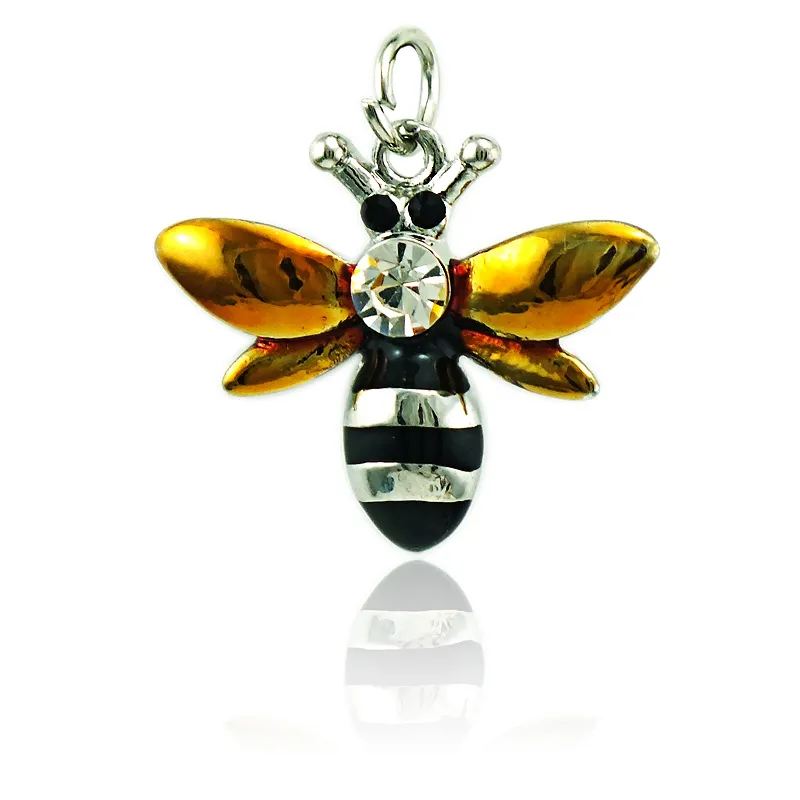 Fashion Bee Charms Ciondola 2 Ciondoli in metallo smaltato a colori animali Charms fai-da-te gioielli che fanno accessori