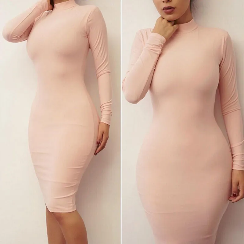 Winter Soft Cotton Stretch Black Party Dresses Plus Size Skinny Sexy Club Wear Gorgeous Warm Maxi Bandage Bodycon Dress1