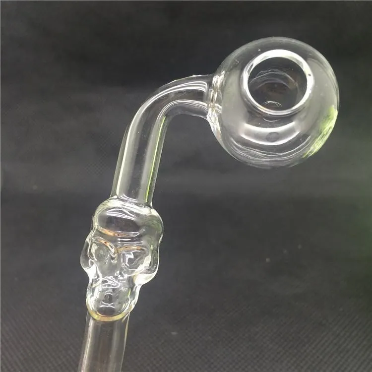 colorful glass pipe skull smoking handle pipes curved mini 6inches smoking pipes hand blown recycler oil burner