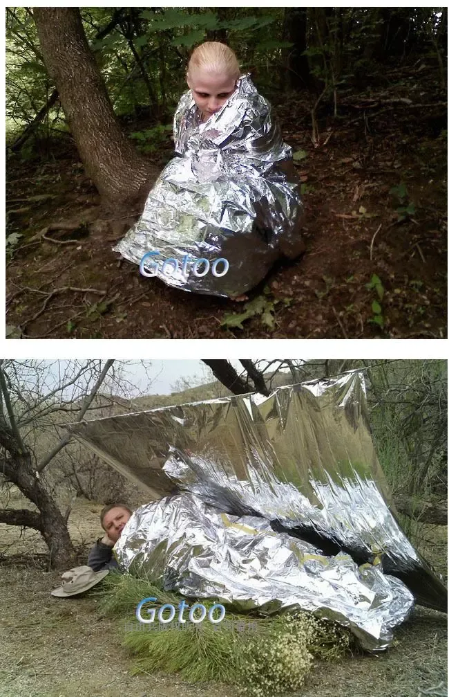 210*130 210*140 210*160 Silver Aluminizer Emergency Blanket Outdoor Throw Insulation Blankets Waterproof Emergencies Insulations Foil Thermal Pad Quilt