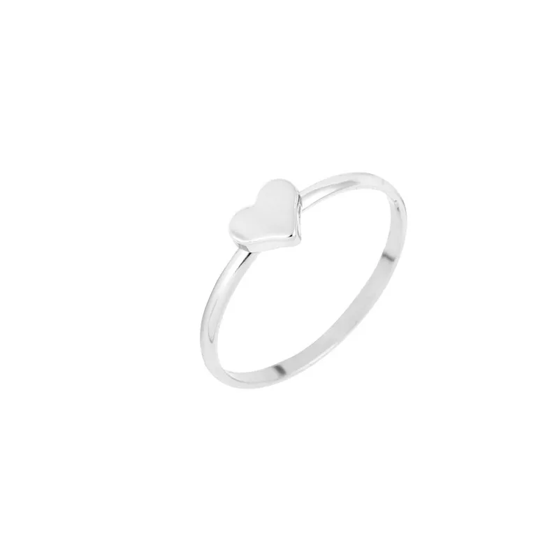 Everfast Fashion Rings Tiny Thick Heart Finger Ring Silver Gold Rose Gold Plated Brass Jewelry for Women Girl Can Mix Color EFR074