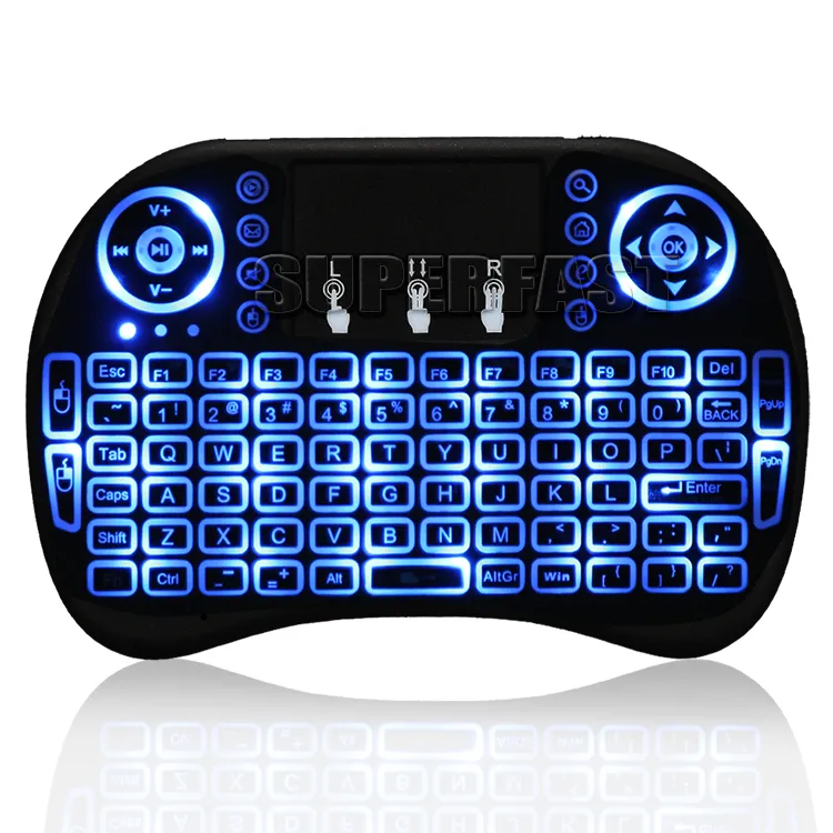 Teclado air mouse rii i8 mini teclado sem fio android caixa de tv controle remoto backlight teclados usados para s905w s912 em box2035670