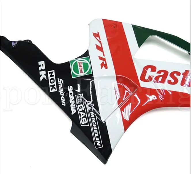 3 Darmowe prezenty Fairings for Honda Vtr1000 RC51 SP1 SP2 00 01 02 03 04 05 06 ABS Motorcycle Working Kit Nadwozie Białe Red Green AZ