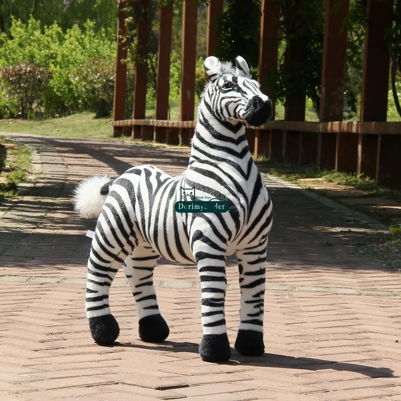 Dorimytrader Cute New 110cm Large Soft Emulational Forest Animal Zebra Plush Toy 43'' Big Stuffed Zebra Doll Photography Props DY60800
