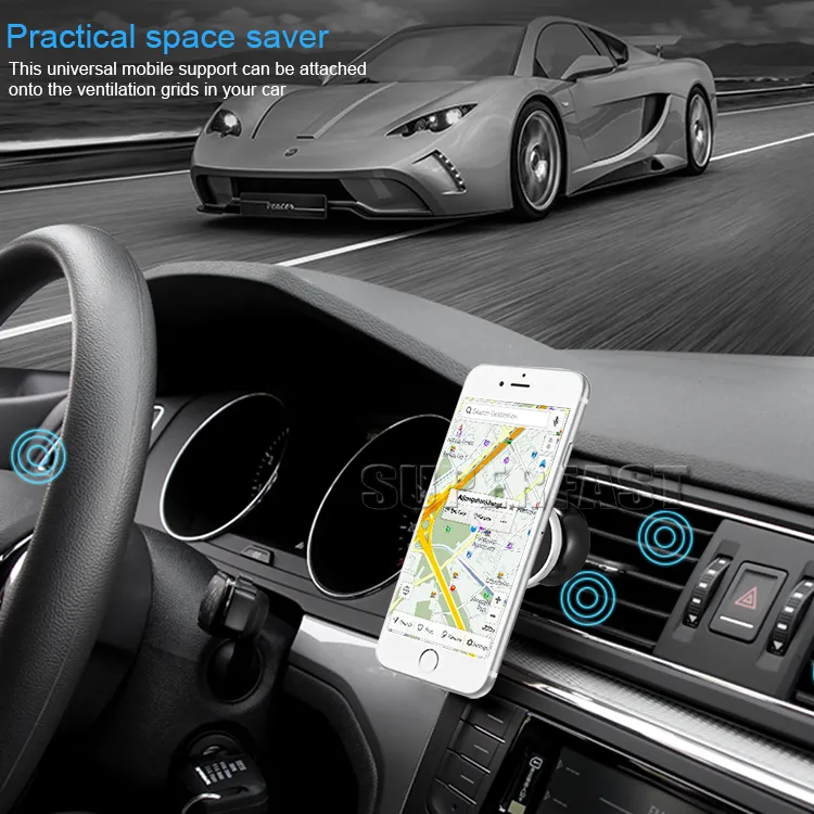 Neueste Starke Magnetische Auto Air Vent Halterung 360 Grad Rotation Universal Telefon Halter Für iPhone X Samsung Mit Paket