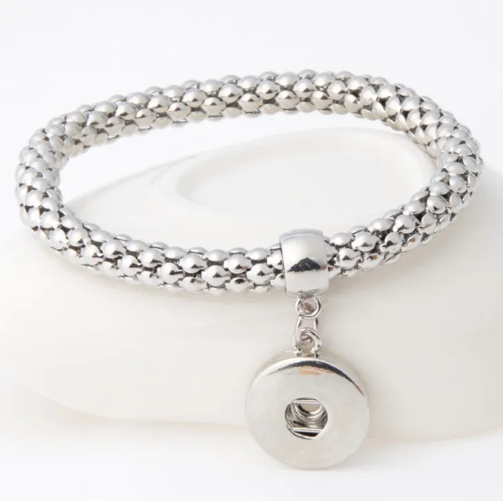 Moda nuovo fai da te Noosa Chunk 18mm braccialetto con bottoni in metallo fai da te zenzero bottone a pressione dichiarazione gioielli con bottone a pressione ciondoli bracciale