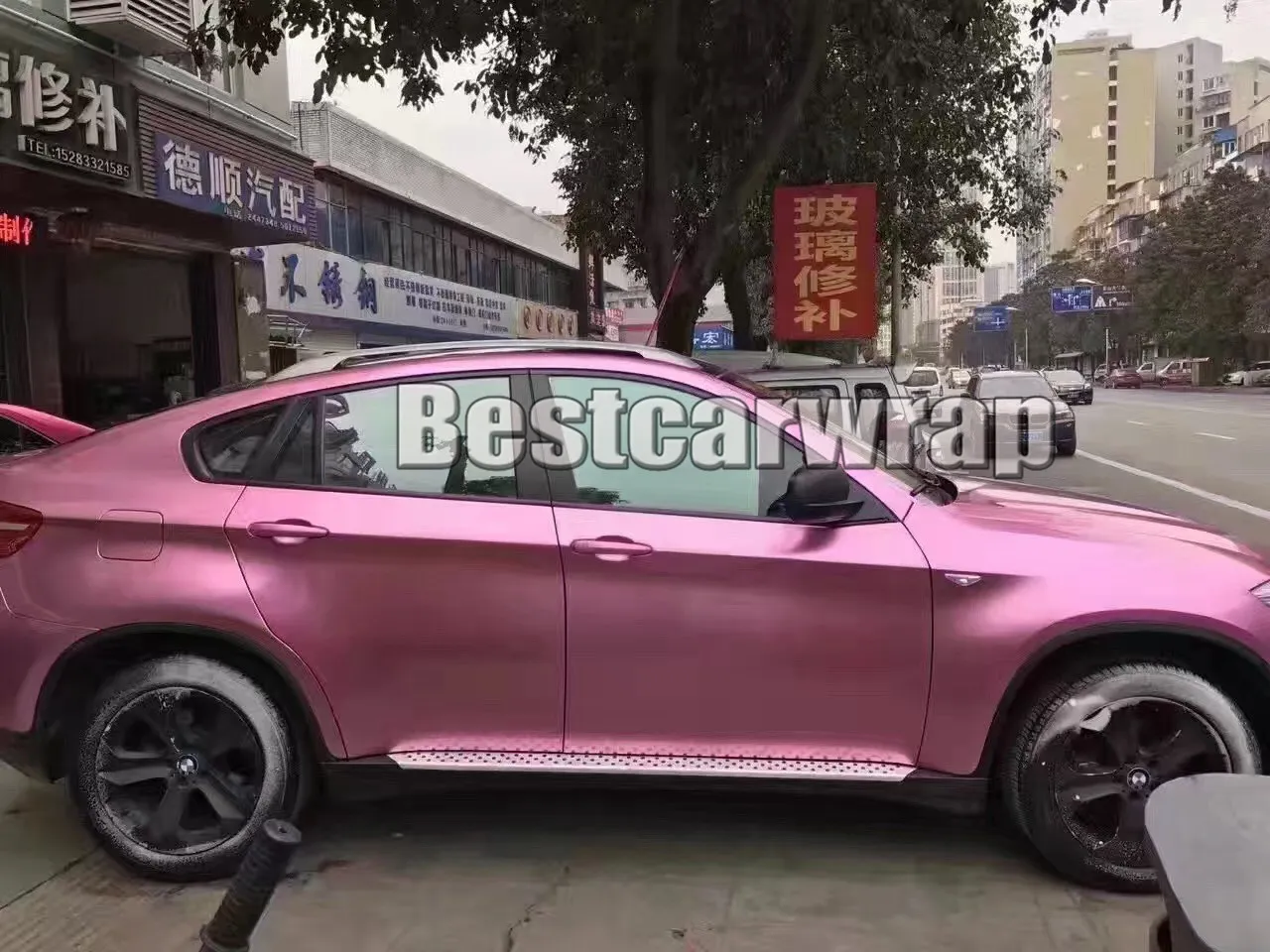 Candy Pink Gloss Metallic Vinyl Wrap For Car Wrap With Air Bubble Free Car styling Vehicle boat covering Size:1.52*20M/Roll