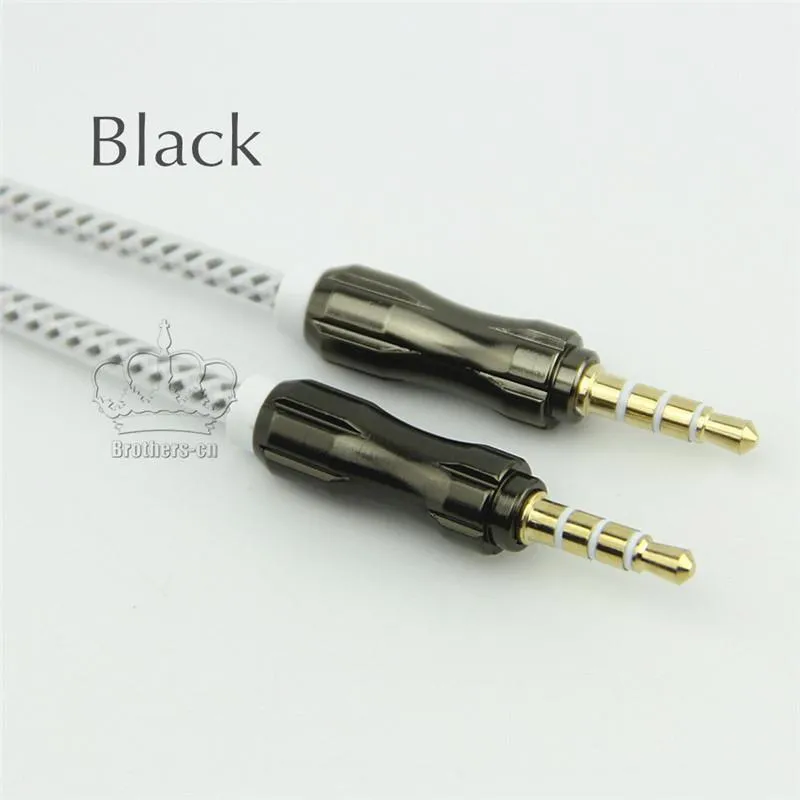 5ft 1,5m 3.5mm Bil AUDIO AUX EXTENTION CABLE Flätad Woven Wire Auxiliary Stereo Jack Male Bly för I 7 6 6Plus Android Mobile Speaker