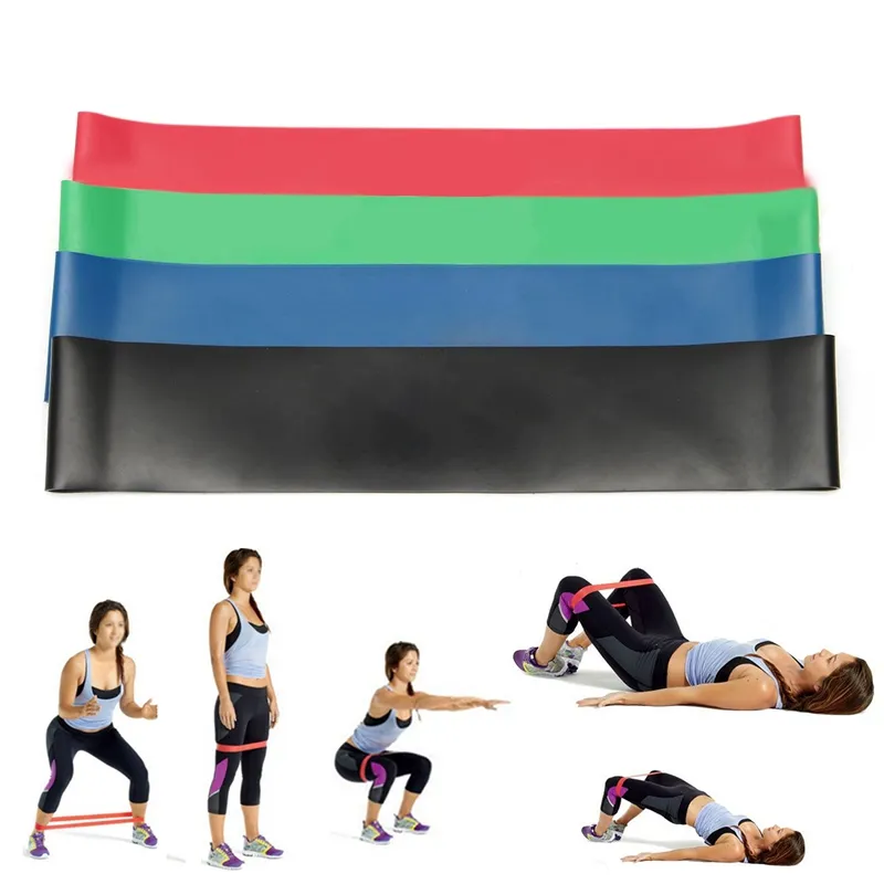 4 taille/ensemble Latex naturel boucle élastique bandes de résistance gymnastique force jambe entraînement Fitness Yoga équipement exercice boucle ceinture