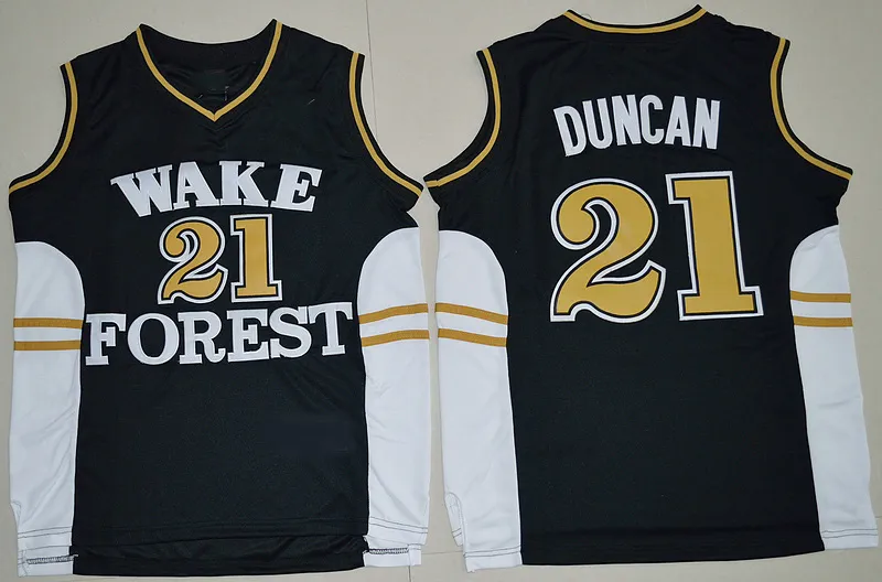 Wake Orman Demon Deacons Koleji Basketbol Formaları Tim Duncan Chris Paul Gömlek Ucuz Üniversitesi Dikişli Basketbol Forması S-XXL