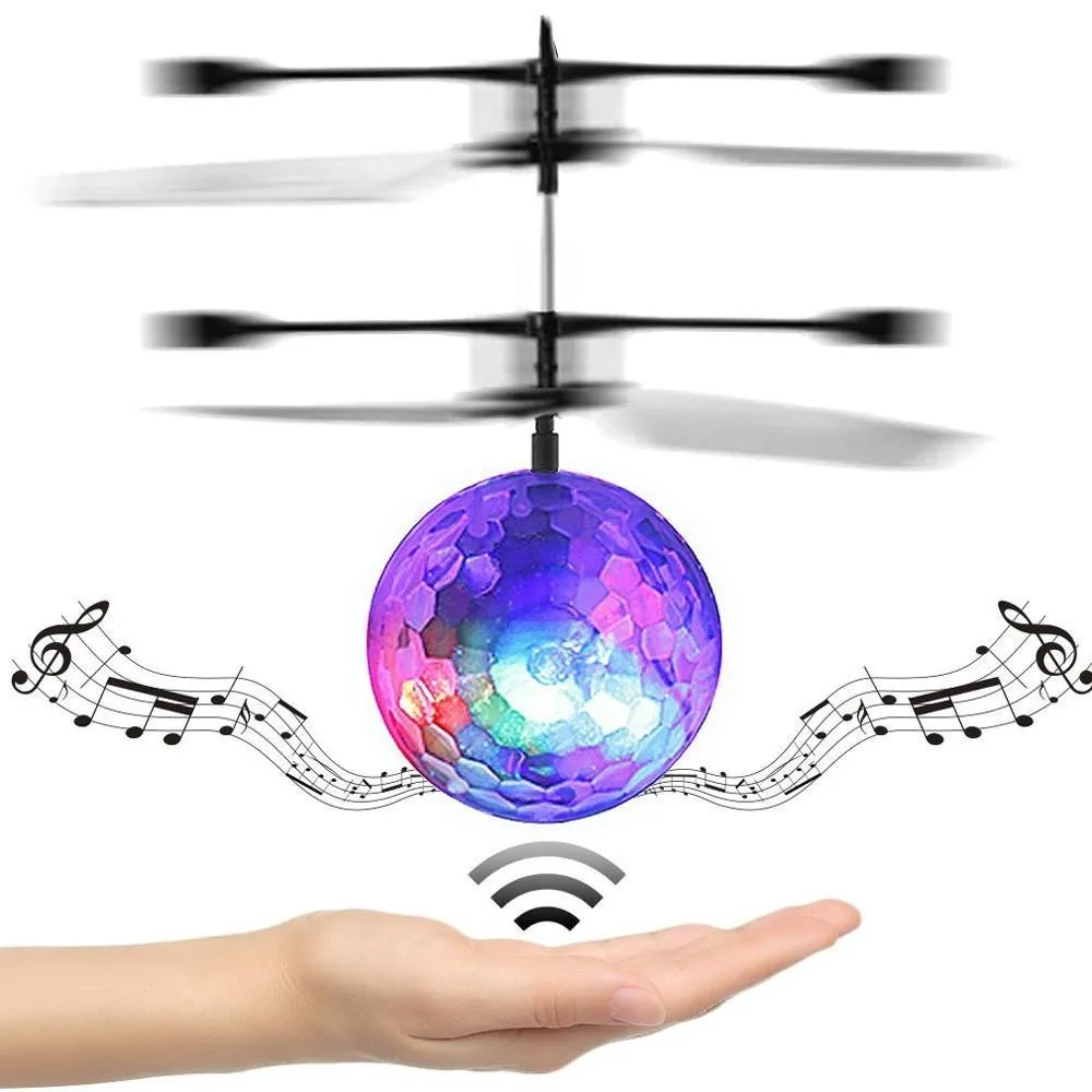 Novelty Lighting RC Flying Ball Luminous Kid's Flight Balls Electronic Infrared Induction Aircraft Remote Control Toys LED Light Mini Helicopter Children