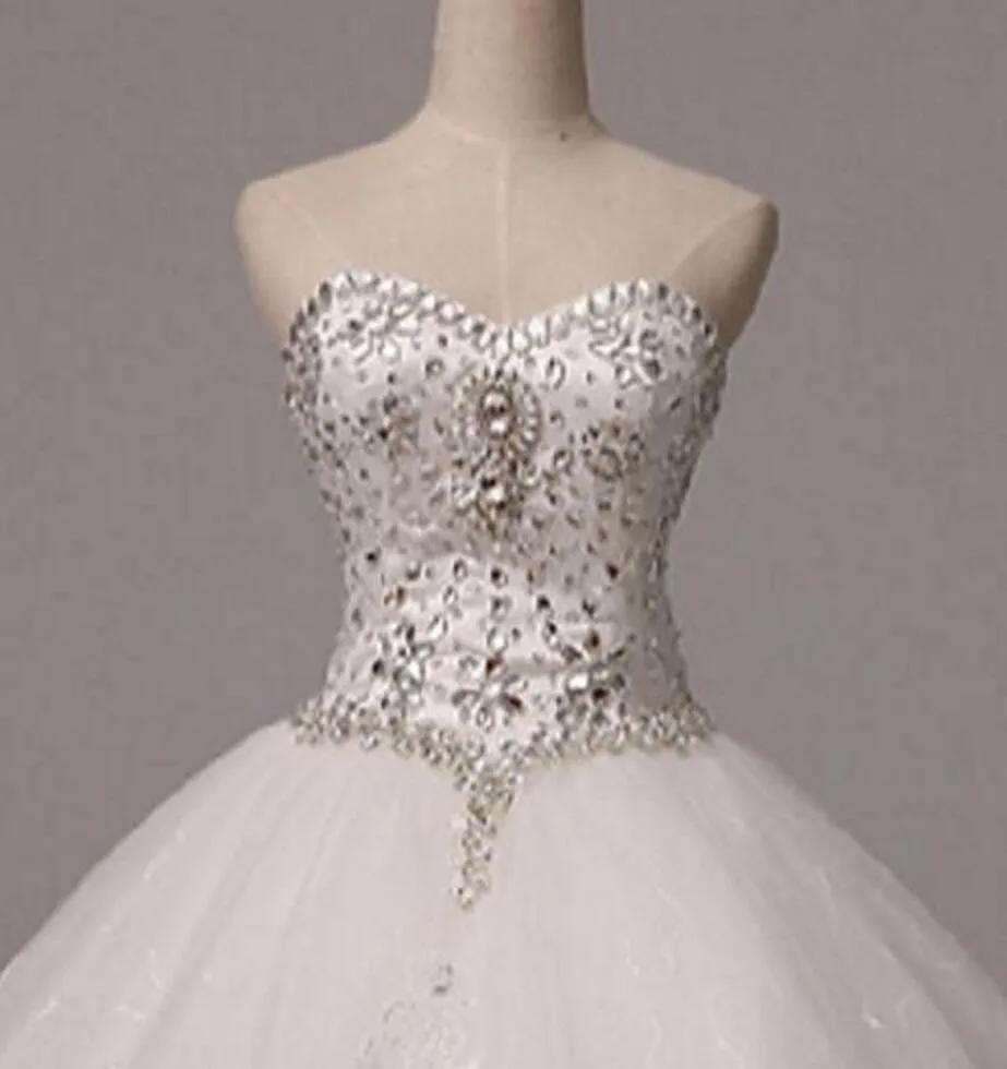 Robe de bal Robe de mariée Scintillant Brillant Longueur ras du sol Amoureux Tulle avec Appliques Perles