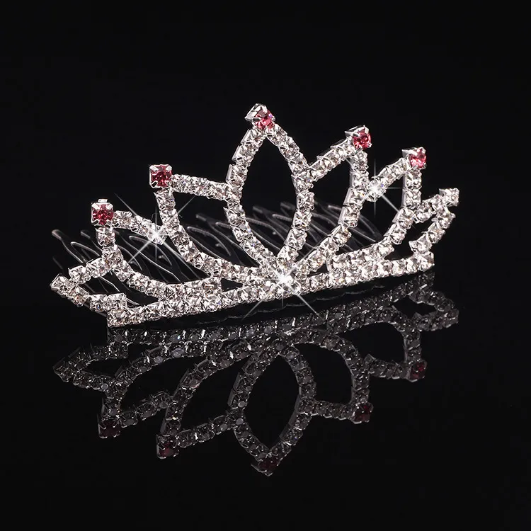 Girls corona con strass gioielli matrimoni copricapo nuziale festa di compleanno performance performance Pageant crystal tiaras accessori da sposa # BW-T021