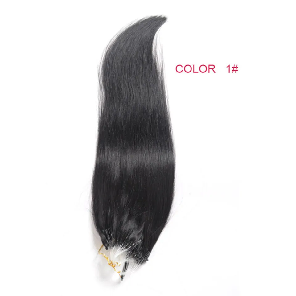 Elibess HairMicro Loop Ring Hair Extension 1gstrand 100strands Russian Remy Human Hairs 4282515